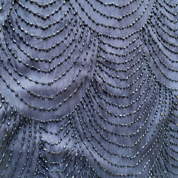 Pisarro Nights NWT Beaded Cap Sleeve Cocktail Dress Slate Purple Lined Size 2 - Picture 4 of 16